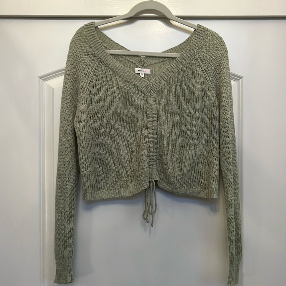 Garage V Neck Crop Sweater